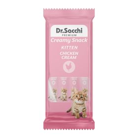 Dr.Sacchi 4'lü Paket Creamy Snack Kitten Chicken Sıvı Kedi Ödülü