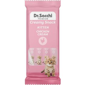 Dr.Sacchi 4'lü Paket Creamy Snack Kitten Chicken Sıvı Kedi Ödülü