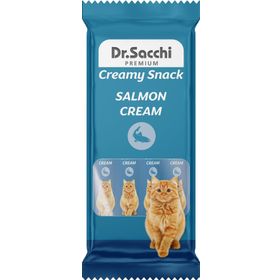 Dr.Sacchi 4'lü Paket Creamy Snack Salmon Sıvı Kedi Ödülü