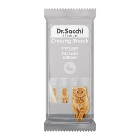 Dr.Sacchi 4'lü Paket Creamy Snack Sterilised Salmon Sıvı Kedi Ödülü