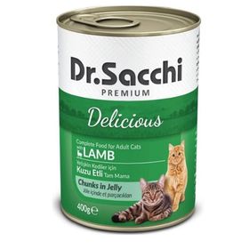 Dr. Sacchi 6x400 gr Kuzu Etli Kedi Konservesi