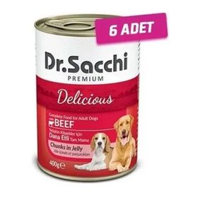 Dr.Sacchi 6x400 gr Sığır Etli Yetişkin Köpek Konservesi