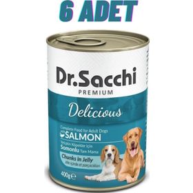Dr. Sacchi 6x400 gr Somonlu Yetişkin Köpek Konservesi