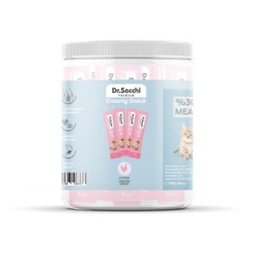Dr.Sacchi Creamy Snack Kitten Chicken 14 gr 30'lu Kavanoz Sıvı Kedi Ödülü
