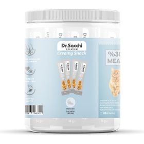 Dr.Sacchi Creamy Snack Sterilised Salmon 14 gr 30'lu Kavanoz Sıvı Kedi Ödülü