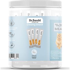 Dr.Sacchi Creamy Snack Sterilised Salmon 14 gr 30'lu Kavanoz Sıvı Kedi Ödülü