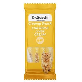 Dr.Sacchi Creamy Snack Tavuk ve Ciğerli 4x14 gr Sıvı Kedi Ödülü