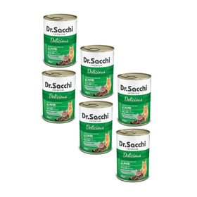 Dr.Sacchi Kuzu Etli Konserve Yetişkin 6x400 gr Kedi Maması