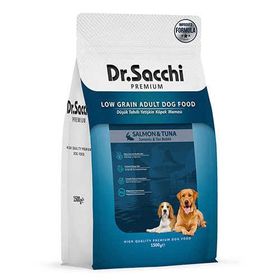 Dr.Sacchi Premium 1.5 kg Düşük Tahıllı Somonlu ve Ton Balıklı Yetişkin Köpek Maması