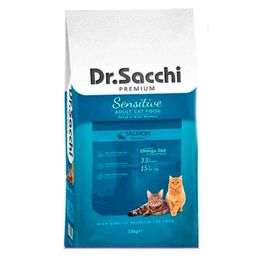 Dr.Sacchi Premium Az Tahıllı Somonlu Kısırlaştırılmış Yetişkin Özel Açık 1 kg Kedi Maması