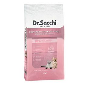 Dr. Sacchi Premium Düşük Tahıllı Sığır ve Kuzu Etli Yavrular İçin 10 kg Kedi Maması
