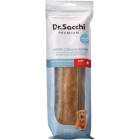Dr.Sacchi Premium Sığır Etli Doğal Sığır Derisi Press Kemik Tahılsız 12 inç 310-330 gr Köpek Ödülü