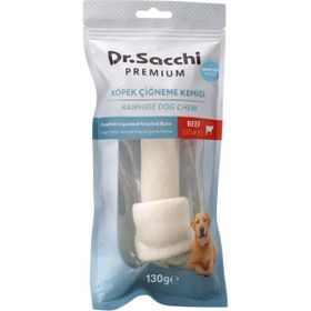 Dr.Sacchi Premium Sığır Etli Sığır Derisi Genişletilmiş Düğüm Kemik Tahılsız 7-8 inç 130-140 gr Köpek Ödülü