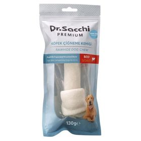 Dr.Sacchi Premium Sığır Etli Sığır Derisi Genişletilmiş Düğüm Kemik Tahılsız 7-8 inç 130-140 gr Köpek Ödülü