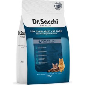 Dr.Sacchi Premium Somonlu ve Ton Balıklı Düşük Tahıllı 1 kg Yetişkin Kuru Kedi Maması