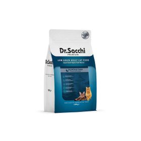 Dr.Sacchi Premium Somonlu ve Ton Balıklı Düşük Tahıllı 1 kg Yetişkin Kuru Kedi Maması