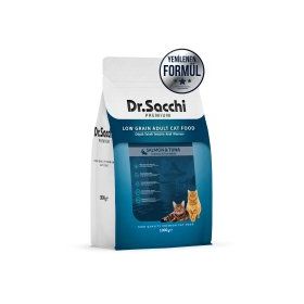 Dr.Sacchi Premium Somonlu ve Ton Balıklı Düşük Tahıllı 1 kg Yetişkin Kuru Kedi Maması