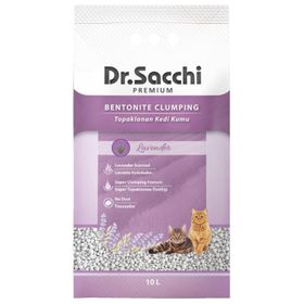 Dr. Sacchi Premium Süper Topaklanan 10 lt Lavanta Kokulu Bentonit Kedi Kumu