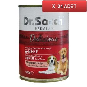 Dr.Sacchi Sığır Etli 24x400 gr Köpek Konservesi