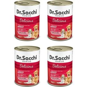 Dr.Sacchi Sığır Etli 4x400 gr Yetişkin Konserve Köpek Maması