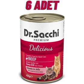 Dr.Sacchi Sığır Etli 6x400 gr Kedi Konservesi