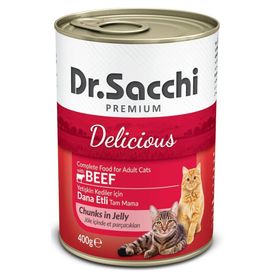 Dr.Sacchi Sığır Etli Konserve Yetişkin 5x400 gr Kedi Maması