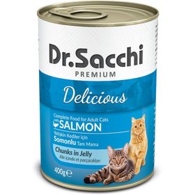 Dr.Sacchi Somonlu Konserve Yetişkin 5x400 gr Kedi Maması