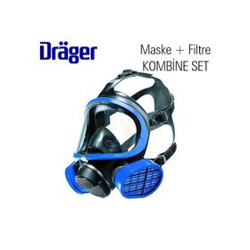 Drager 5500 Tam Yüz Gaz Maskesi ve ABEK1 Filtreli Kombine Set