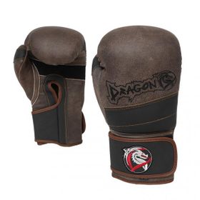 Dragon 30211-L Gri Antique Deri Kick Boks Eldiveni