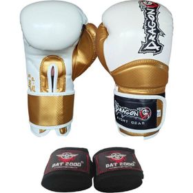 Dragon Carbon Beyaz Sarı Muay Thai Boks ve Kick-Boks Eldiveni