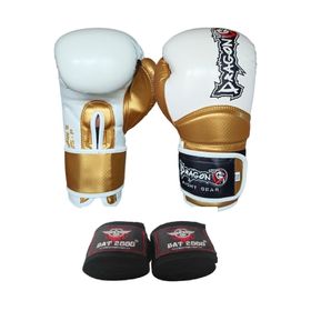 Dragon Carbon Beyaz Sarı Muay Thai Boks ve Kick-Boks Eldiveni