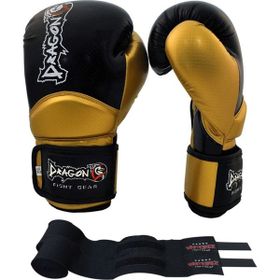 Dragon Carbon Siyah Sarı Muay Thai Boks ve Kick-Boks Eldiveni