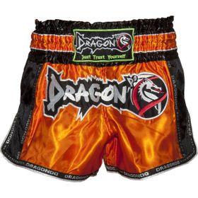 Dragon Retro Turuncu Siyah Muay Thai Şortu