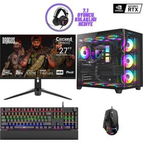 Dragos DRX7268 Ryzen 5 7600 16GB RAM 1TB SSD 8GB RTX 4060 FreeDOS 27 inç Monitör Oyun Bilgisayarı