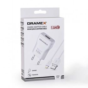 Dramex D11L 1.0A 1 mt Beyaz Lightning Kablolu Şarj Aleti