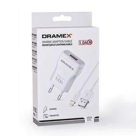 Dramex D11L 1.0A 1 mt Beyaz Lightning Kablolu Şarj Aleti
