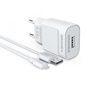Dramex D21L 2.1A Şarj Aleti Lightning Kablolu Set