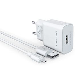 Dramex D26M 2.6A Şarj Aleti Micro USB Kablolu Set