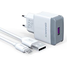Dramex D30M 3.0A Şarj Aleti Micro USB Kablolu Set