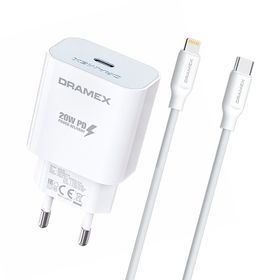 Dramex DPD20L Valence Type-C To Lightning Kablolu 20W Pd Hızlı Şarj Aleti Set