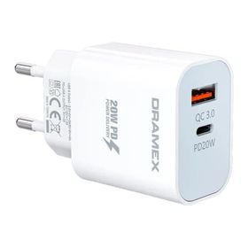 Dramex DPQ20B Quantum Usb + Type-C QC3.0 PD 20W Beyaz Hızlı Şarj Adaptörü