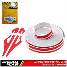 Dreamcar 6059006 Kırmızı 10 m İkili Şerit Bant