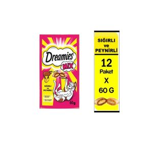 Dreamies 12x60 gr Mix Biftekli ve Peynirli Kedi Ödül Maması