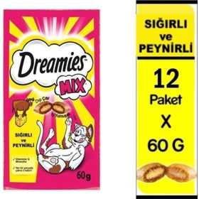 Dreamies 12x60 gr Mix Biftekli ve Peynirli Kedi Ödül Maması