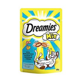 Dreamies 60 gr İçi Dolgulu Somon ve Peynirli Mix Kıtır Kedi Ödül Maması