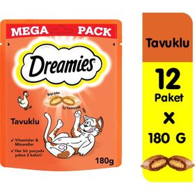 Dreamies Mega Tavuklu 12 x 180 gr Kedi Ödül Maması