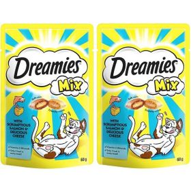 Dreamies Mix Peynirli Somonlu 2x60 gr Kedi Ödülü Maması