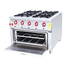 DRN 4'lü Gazlı 100x100 Kuzine Fırınlı Ocak