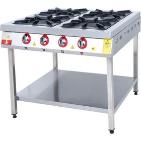 DRN 4'lü Gazlı 100x100 Taban Raflı Ocak