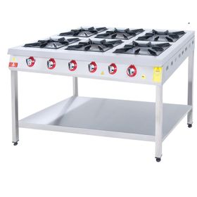 DRN 6'lı Gazlı 150X100 Taban Raflı Ocak